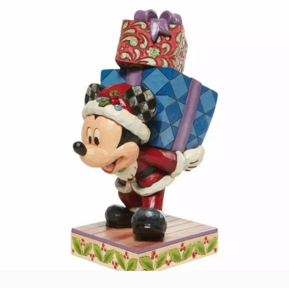 Nib Jim Shore Disney Traditions Mickey Mouse Here Comes Old St. Mick Figurine